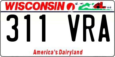 WI license plate 311VRA