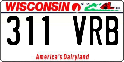 WI license plate 311VRB
