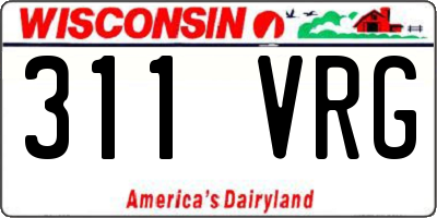 WI license plate 311VRG