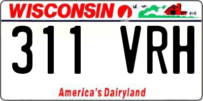 WI license plate 311VRH