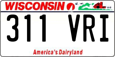 WI license plate 311VRI