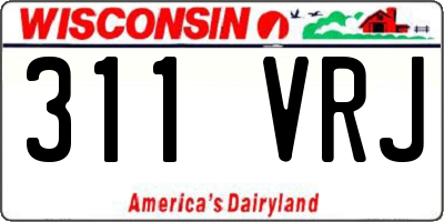WI license plate 311VRJ