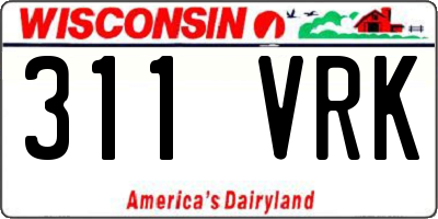 WI license plate 311VRK