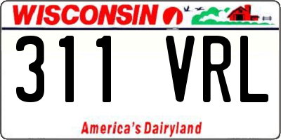 WI license plate 311VRL
