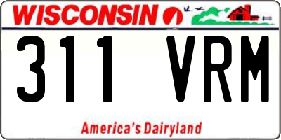 WI license plate 311VRM