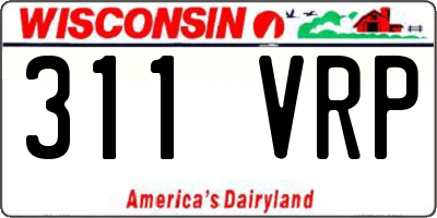 WI license plate 311VRP