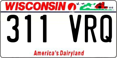 WI license plate 311VRQ