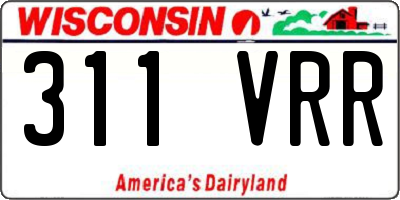 WI license plate 311VRR
