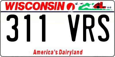 WI license plate 311VRS