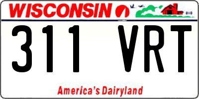WI license plate 311VRT