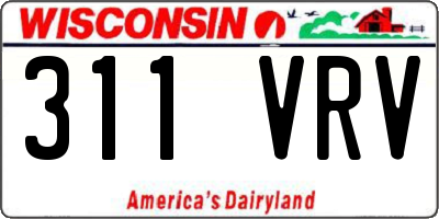 WI license plate 311VRV