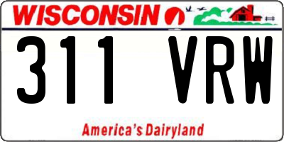 WI license plate 311VRW