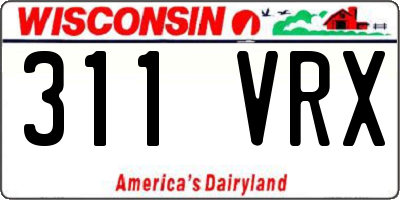 WI license plate 311VRX