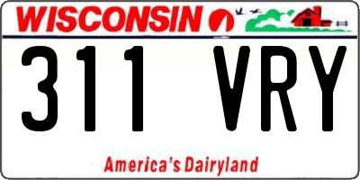 WI license plate 311VRY