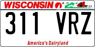 WI license plate 311VRZ