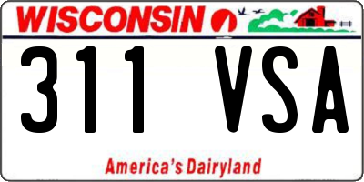 WI license plate 311VSA