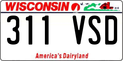 WI license plate 311VSD