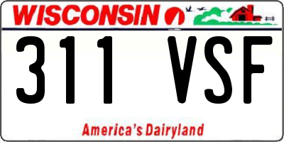 WI license plate 311VSF