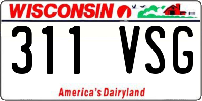 WI license plate 311VSG