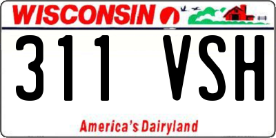 WI license plate 311VSH