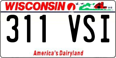WI license plate 311VSI