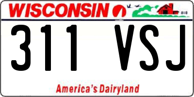 WI license plate 311VSJ