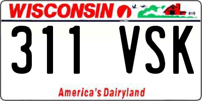 WI license plate 311VSK