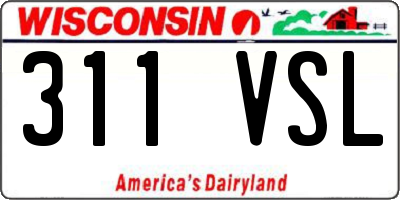 WI license plate 311VSL
