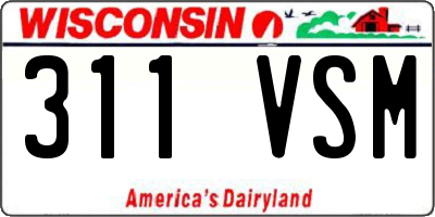 WI license plate 311VSM