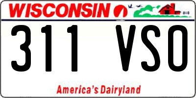 WI license plate 311VSO