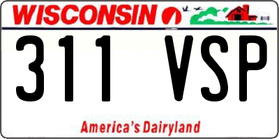 WI license plate 311VSP