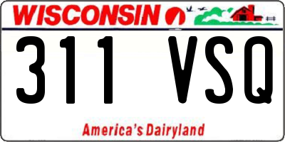 WI license plate 311VSQ