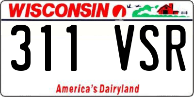 WI license plate 311VSR