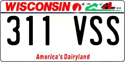 WI license plate 311VSS
