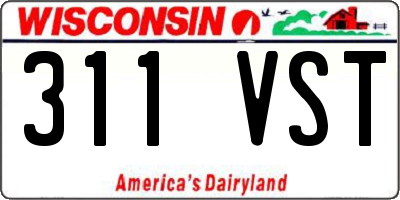 WI license plate 311VST