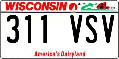 WI license plate 311VSV