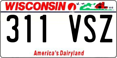 WI license plate 311VSZ
