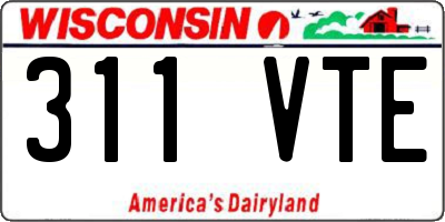 WI license plate 311VTE