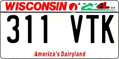 WI license plate 311VTK