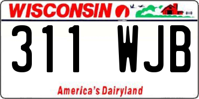WI license plate 311WJB
