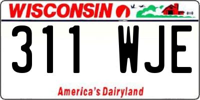 WI license plate 311WJE
