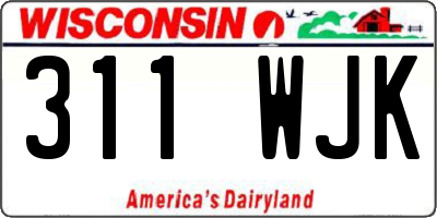 WI license plate 311WJK