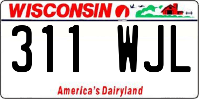 WI license plate 311WJL