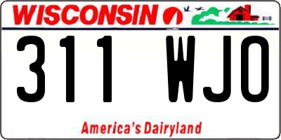 WI license plate 311WJO