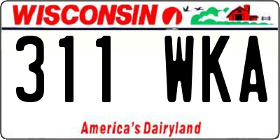 WI license plate 311WKA