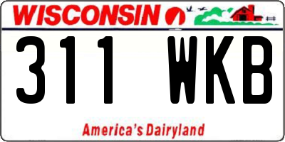 WI license plate 311WKB