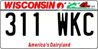 WI license plate 311WKC