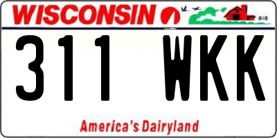 WI license plate 311WKK