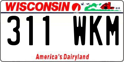 WI license plate 311WKM