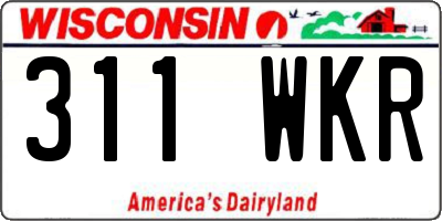 WI license plate 311WKR